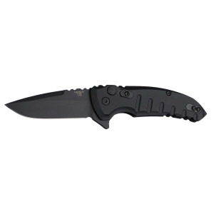 Hogue X1 2.75 in Folder Drop Point Black Finished Aluminum